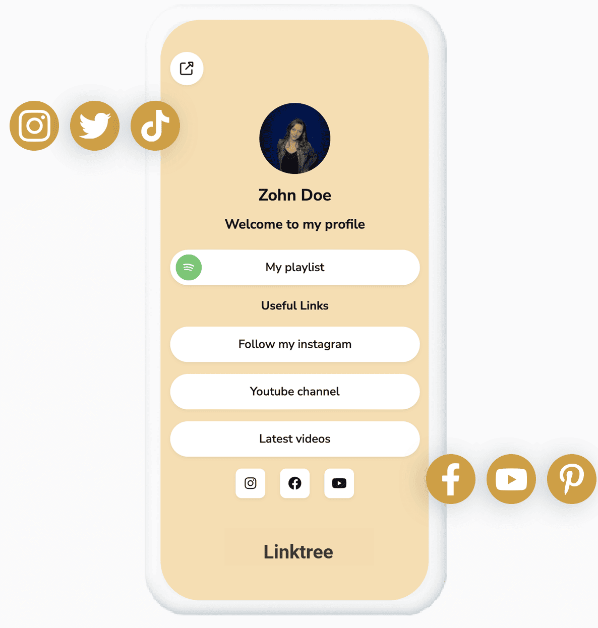 LinkTree dashboard for managing your link in bio